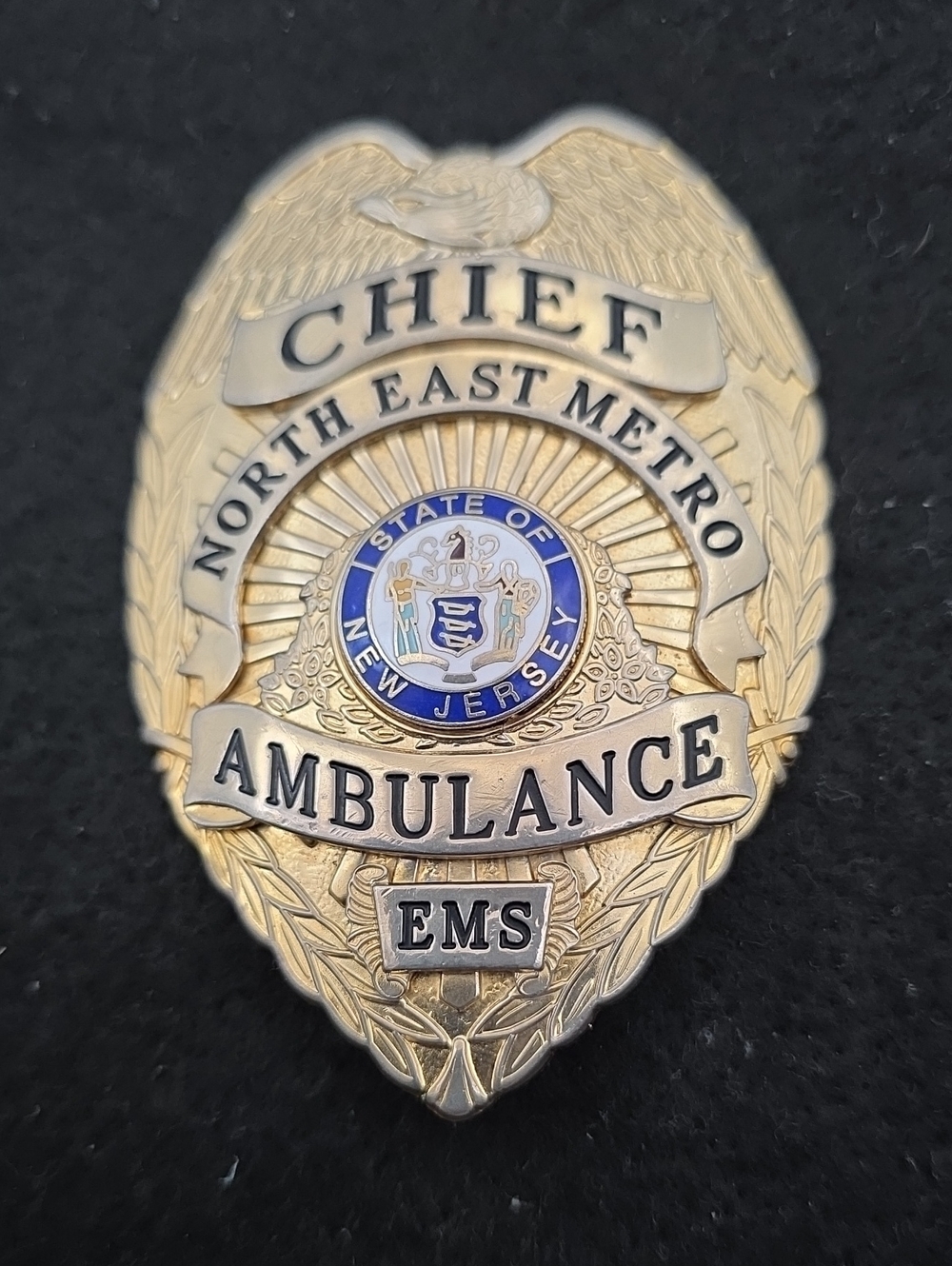 Gold North East Metro Ambulance EMS Chief Badge